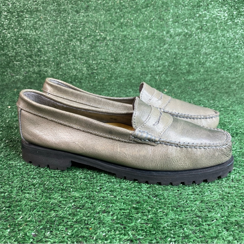 G H Bass Weejuns Light Green Lug Loafers Women’s Size‎ 10 M